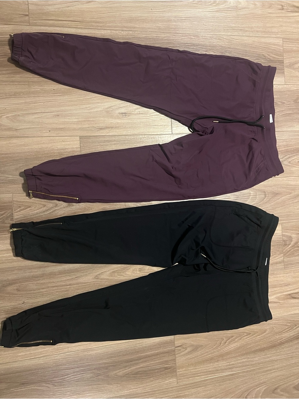 ZYIA Women's Track Joggers in Black & Plum